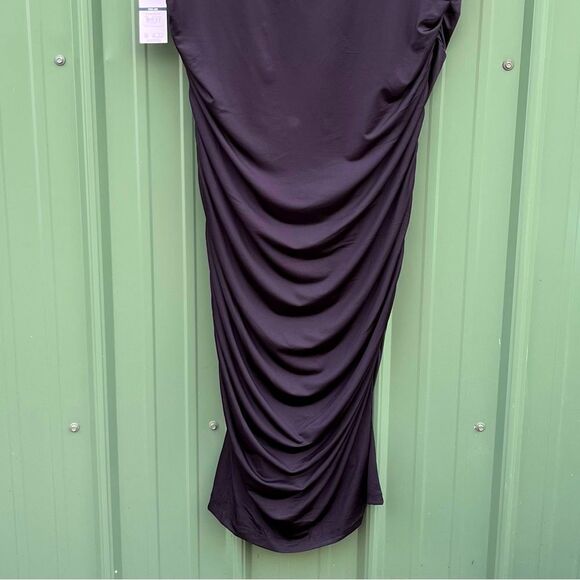 Women's Plus Black Sleeveless Open Back Midi Dress, Below Knee Length, Size XXXL - Picture 10 of 10